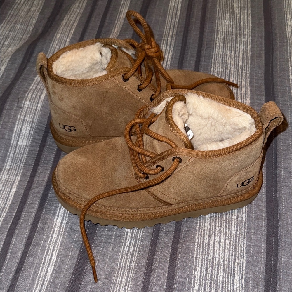 UGG Kids Tan Lace-Up Boots size 5